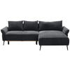ECKSOFA Schwarz Chenille  - Schwarz, KONVENTIONELL, Textil/Metall (255/164cm) - Carryhome