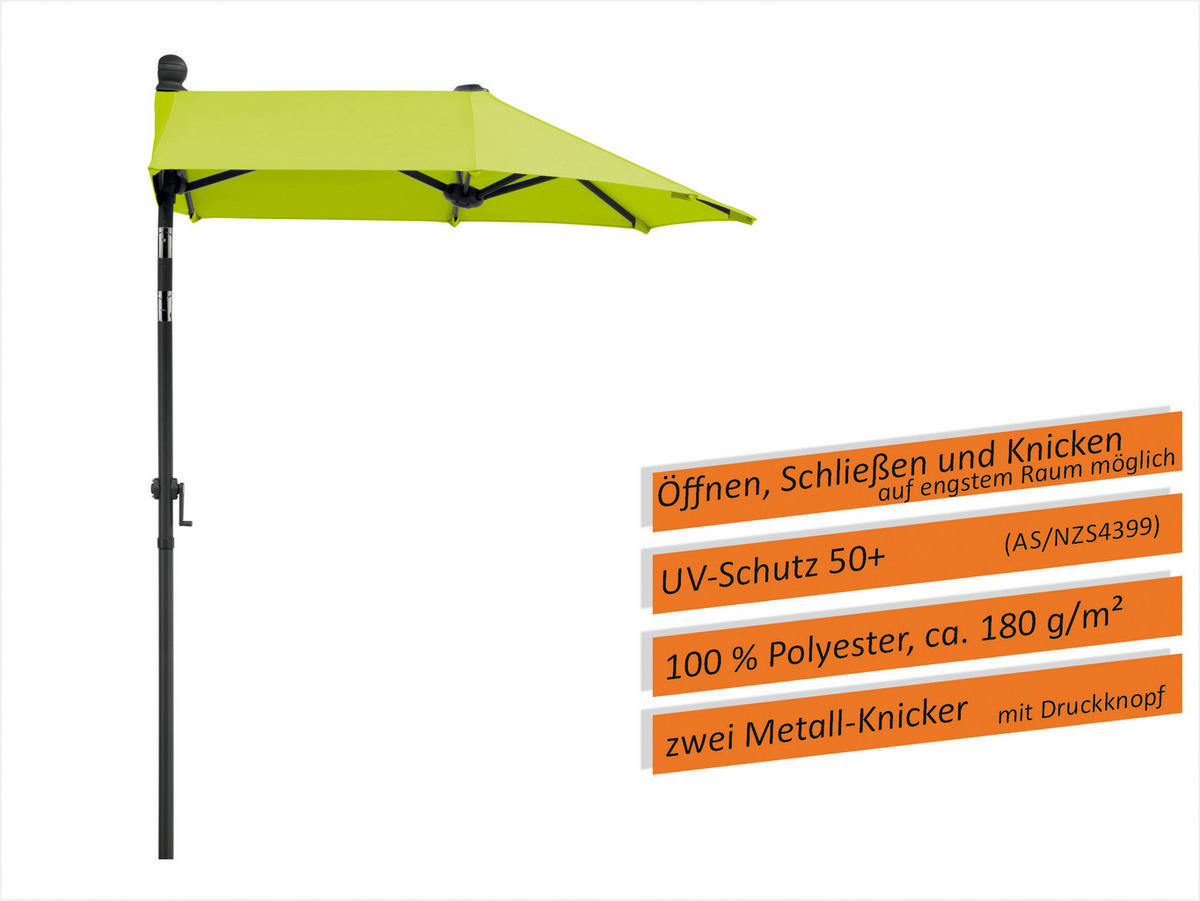 AMPELSCHIRM   - Anthrazit/Grün, Basics, Textil/Metall (150/228/150cm) - Schneider