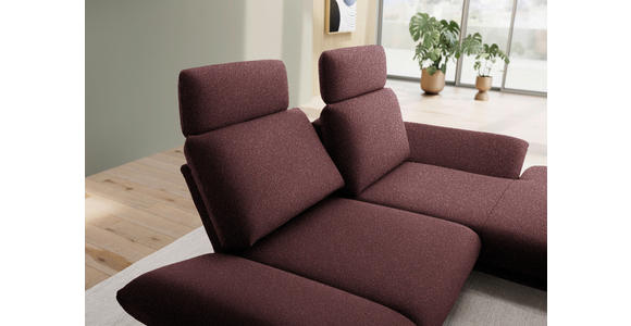 ECKSOFA  in Flachgewebe Bordeaux  234/155 cm  - Bordeaux/Schwarz, Design, Textil/Metall (234/155cm) - Dieter Knoll
