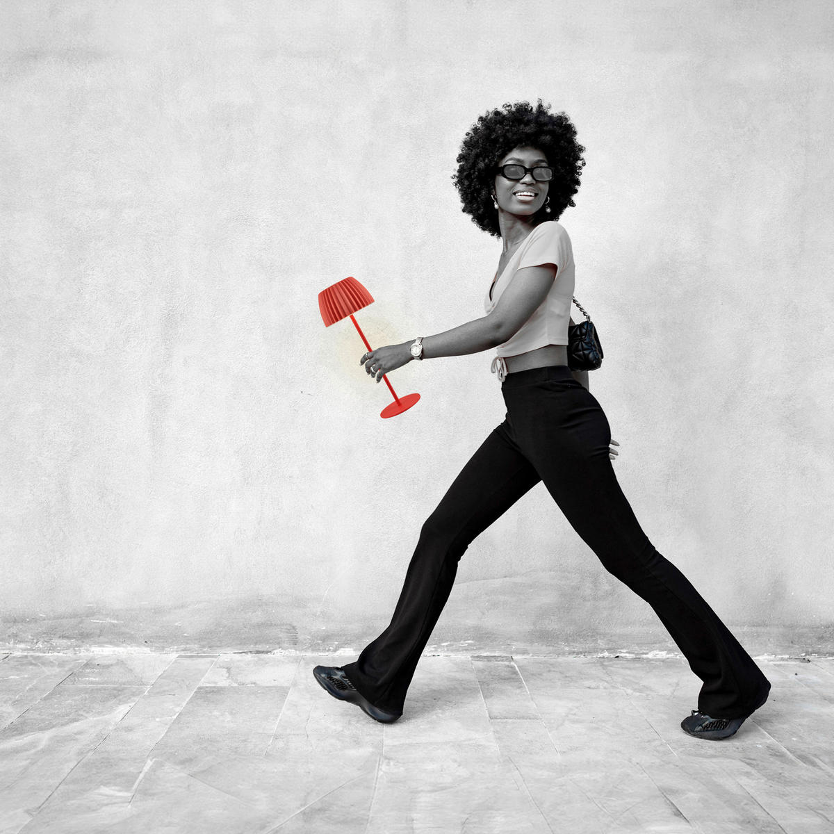 AKKU-TISCHLEUCHTE 14,5/36,5 cm  - Orange, Basics, Kunststoff/Metall (14,5/36,5cm)