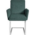 ARMLEHNSTUHL  in Stahl Chenille  - Chromfarben/Grün, Design, Textil/Metall (56/92/60cm) - Dieter Knoll