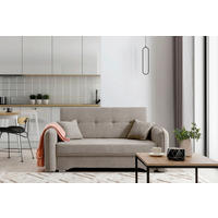 SCHLAFSOFA in Textil Hellbraun  - Hellbraun/Silberfarben, Design, Kunststoff/Textil (155/105/75cm) - MID.YOU