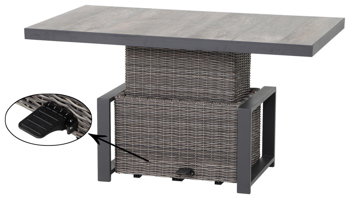 LOUNGEGARNITUR 5-teilig   75/103/130 cm Aluminium  - Grau, Basics, Keramik/Kunststoff (75/103/130cm) - Siena Garden