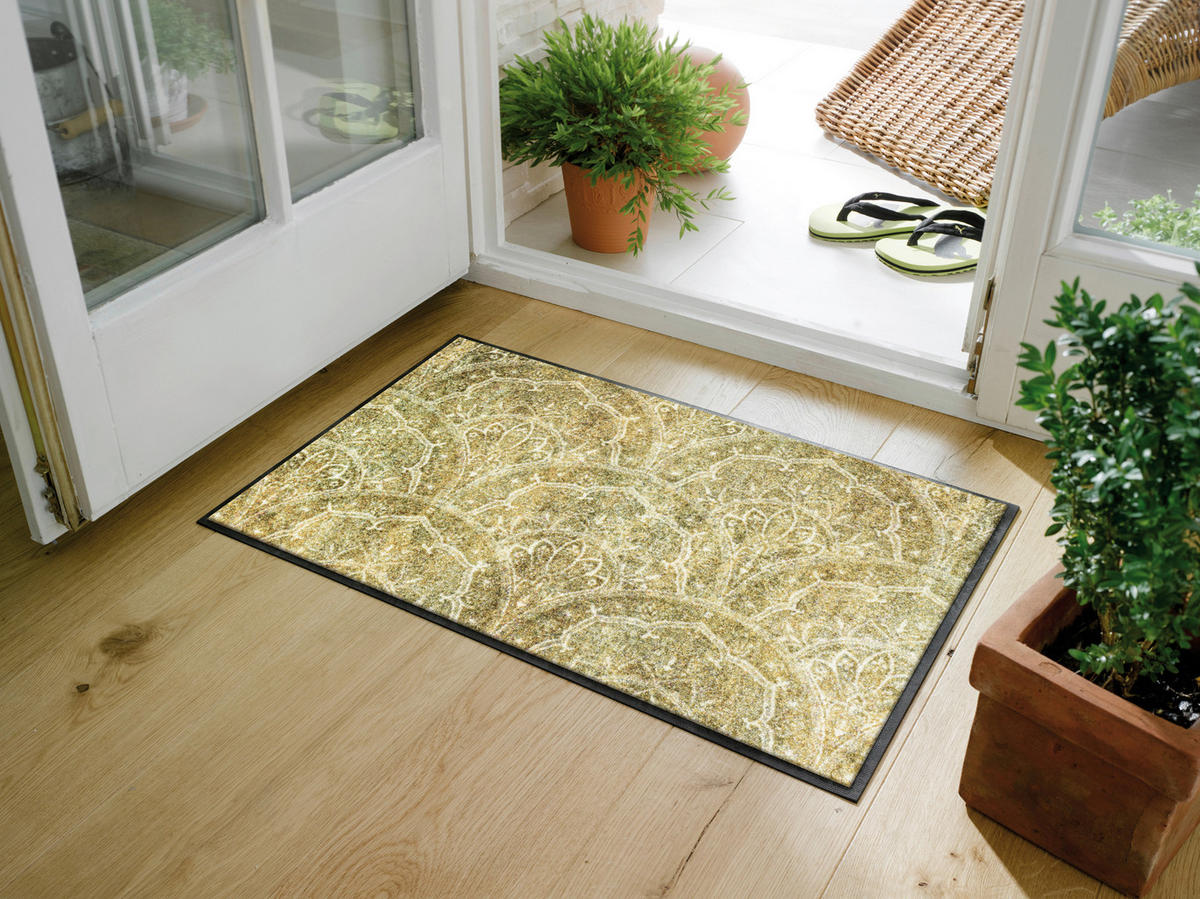 FUßMATTE 50/75 cm Filigree  - Beige, Design, Kunststoff/Textil (50/75cm) - wash+dry