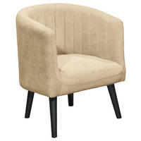 COCKTAILSESSEL in Mikrovelours Sandfarben  - Sandfarben/Schwarz, Basics, Holz/Textil (61/82/58cm) - Livetastic