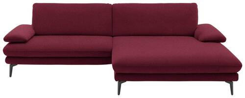 ECKSOFA Rot, Bordeaux Webstoff  - Bordeaux/Rot, Design, Textil/Metall (284/184cm) - Dieter Knoll
