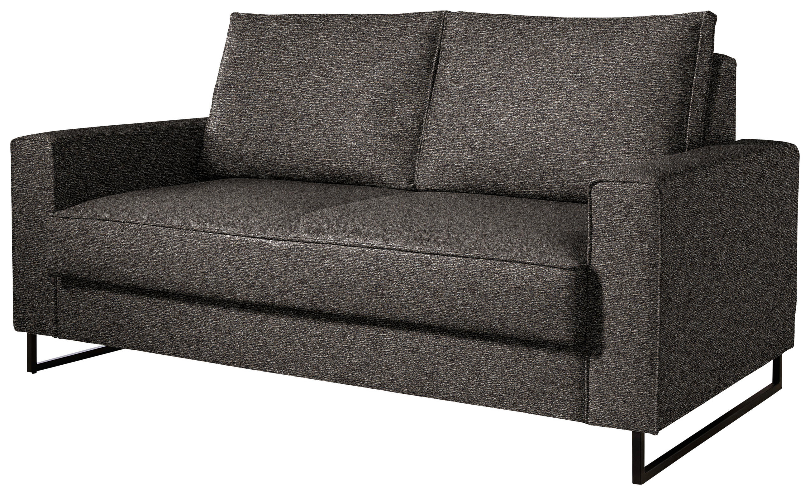 SCHLAFSOFA  in Flachgewebe Braun  - Schwarz/Braun, Design, Textil/Metall (174/90/95cm) - Bali
