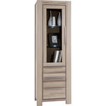 VITRINE Wildeiche massiv Wildeiche  - Wildeiche/Edelstahlfarben, LIFESTYLE, Glas/Holz (66/200/45cm) - Carryhome