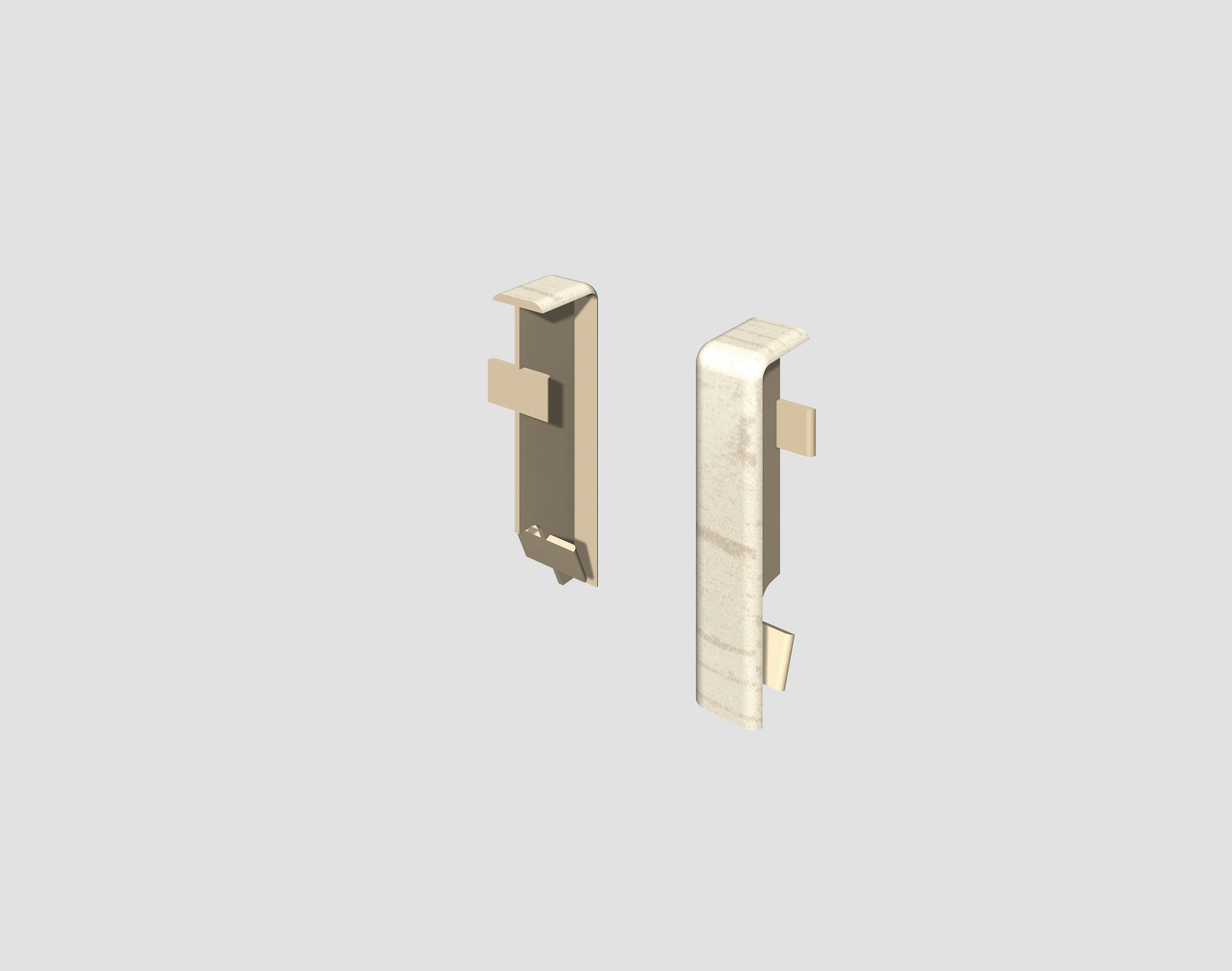Egger Holzwerkstoffe Sockelleistenverbindungsstück Zwischenstück Grau, Eiche 1.2x5.9x1.6 cm
