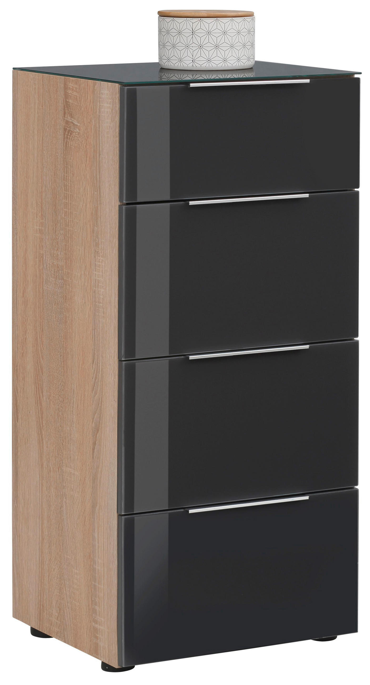 COMODĂ 45,1/98,7/40 cm - stejar Sonoma/antracit, Basics, plastic/sticlă (45,1/98,7/40cm) - Voleo