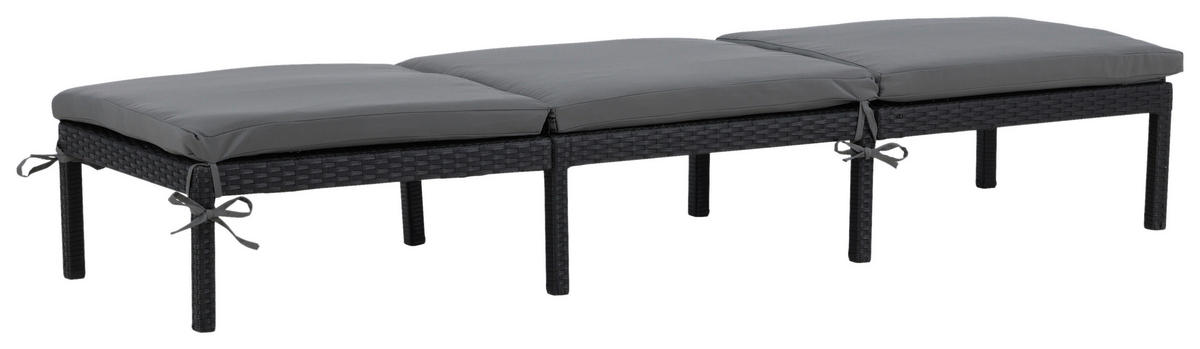 SONNENLIEGE 59/84/198 cm  - Schwarz, KONVENTIONELL, Kunststoff (59/84/198cm) - Gardenson