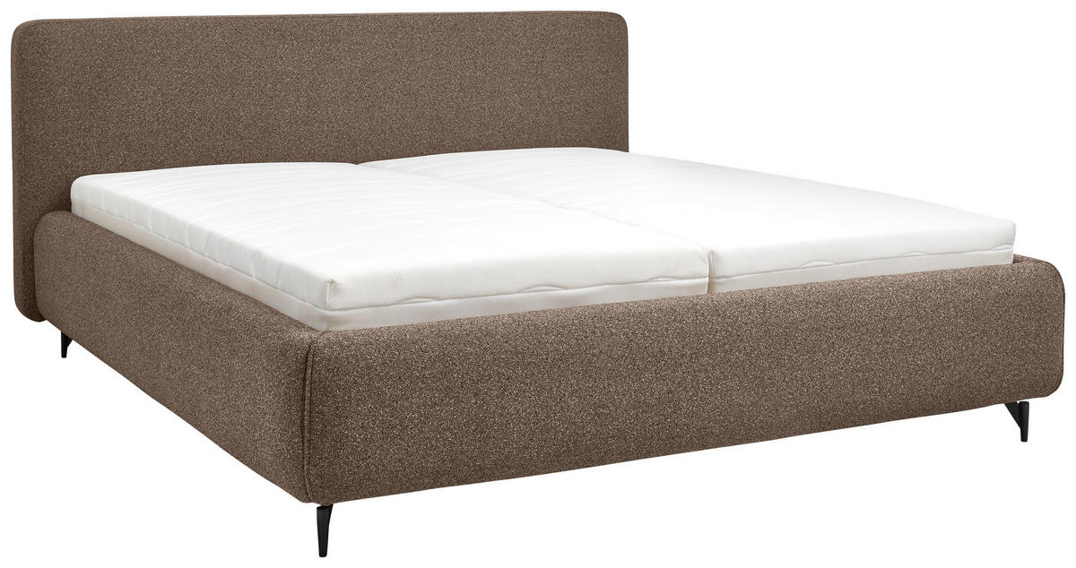 POLSTERBETT Bettkasten, Lattenroste, Matratzen 180/200 cm  in Braun  - Birkefarben/Buchefarben, Design, Holz/Textil (180/200cm) - Musterring
