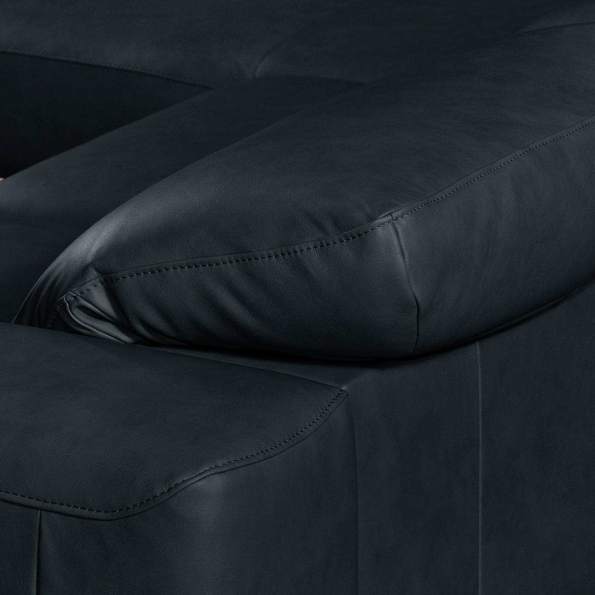 ECKSOFA Echtleder Blau  - Chromfarben/Blau, Design, Leder/Metall (187/295cm) - Livetastic