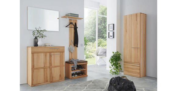 GARDEROBENSCHRANK 60/200/37 cm - Silberfarben/Buchefarben, Natur, Holz/Metall (60/200/37cm) - Valnatura