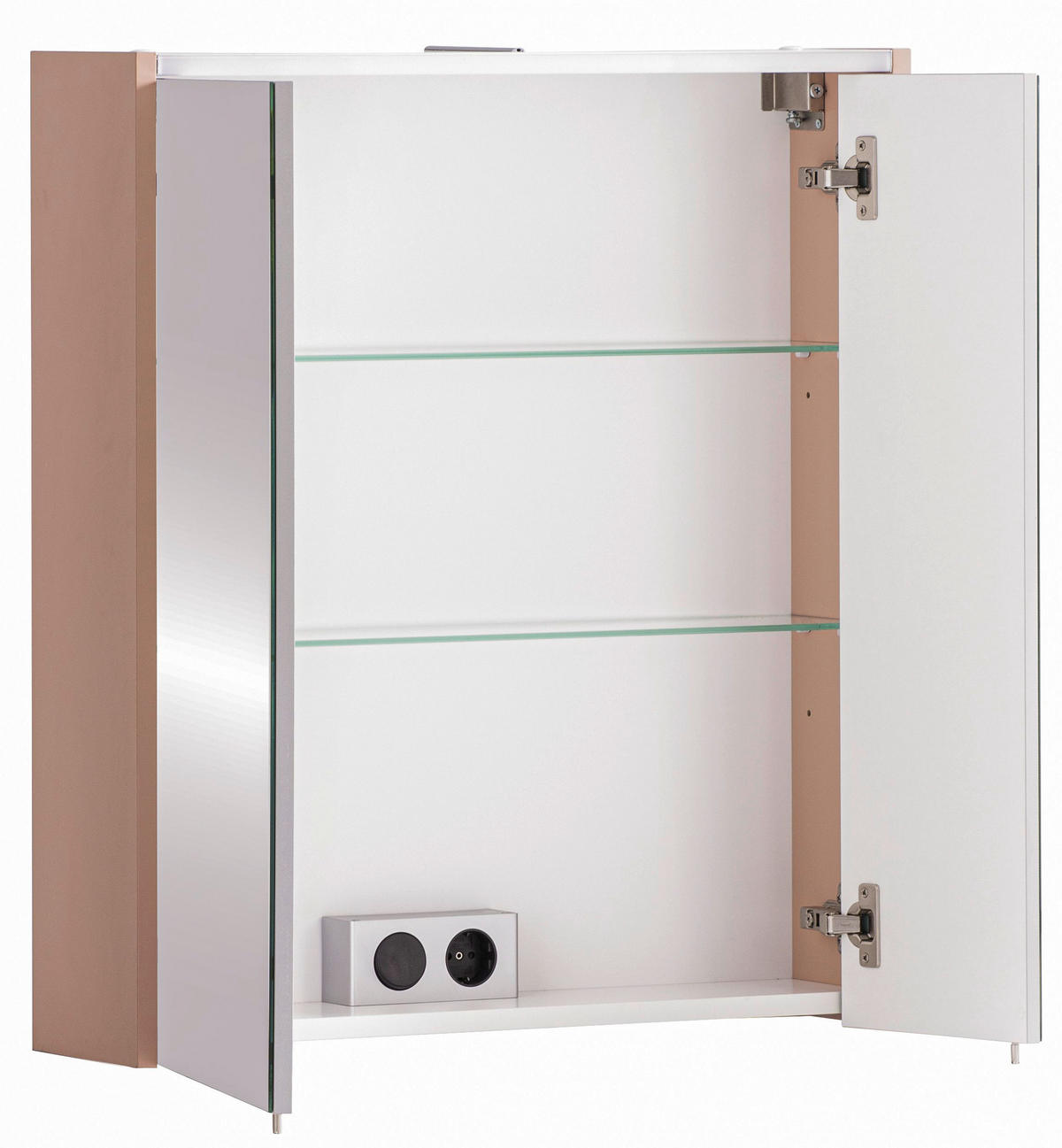 SPIEGELSCHRANK 63,5/72,4/17,5 cm  - Chromfarben/Altrosa, KONVENTIONELL, Glas/Holzwerkstoff (63,5/72,4/17,5cm) - Stylife