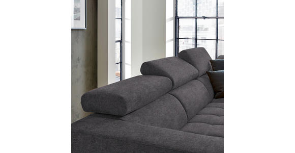 ECKSOFA in Mikrofaser Grau  - Schwarz/Grau, Design, Textil/Metall (301/207cm) - Xora