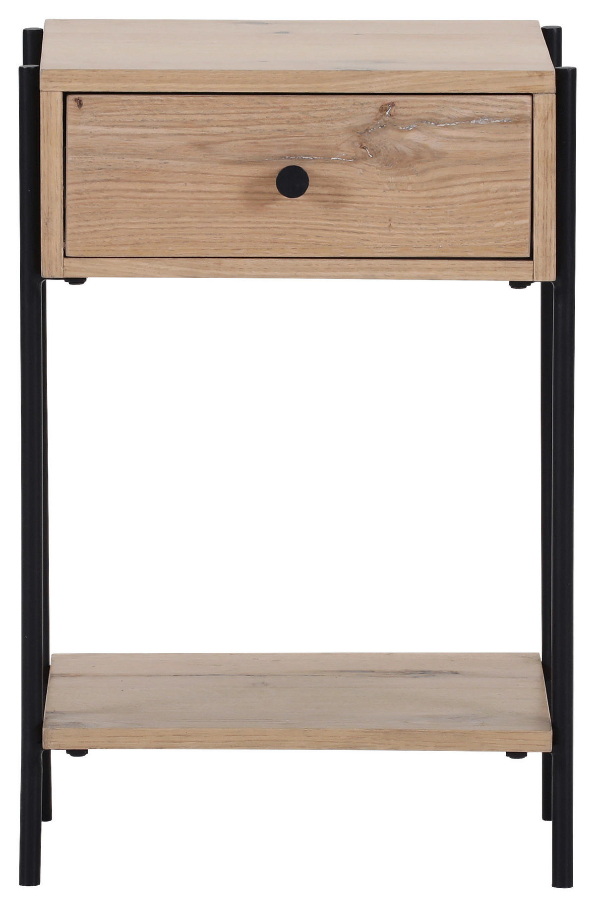 NACHTSCHRANK 40/60/40 cm Eiche furniert  - Eichefarben/Schwarz, Design, Holz/Holzwerkstoff (40/60/40cm) - Landscape