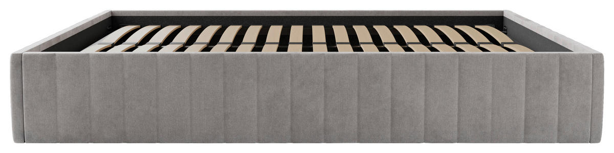 POLSTERBETT Bettkasten, Lattenrost 160/200 cm  in Hellgrau  - Hellgrau/Schwarz, Design, Holz/Textil (160/200cm) - Boxxx