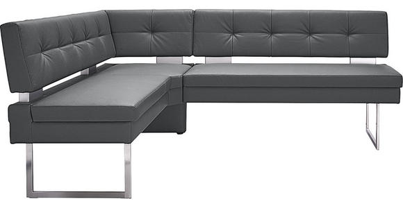 ECKBANK 158/200 cm in Grau, Edelstahlfarben - Edelstahlfarben/Grau, Design, Textil/Metall (158/200cm) - Dieter Knoll