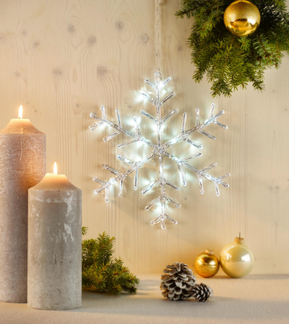 DEKOR CSILLAG - áttetsző/fehér, Lifestyle, műanyag/fém (35cm) - X-Mas