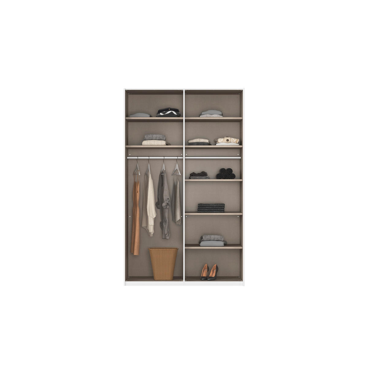 SCHWEBETÜRENSCHRANK 137/223/68 cm 2-türig Weiß, Eiche Artisan  - Eichefarben/Weiß, Design, Glas/Holzwerkstoff (137/223/68cm) - Xora