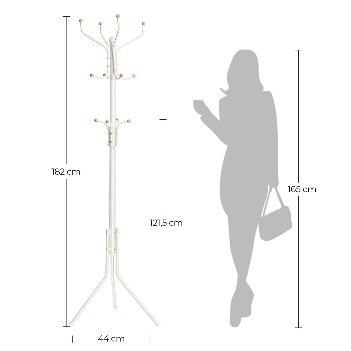 GARDEROBENSTÄNDER in Weiß 44/182/44 cm   - Weiß, Trend, Metall (44/182/44cm) - Boxxx