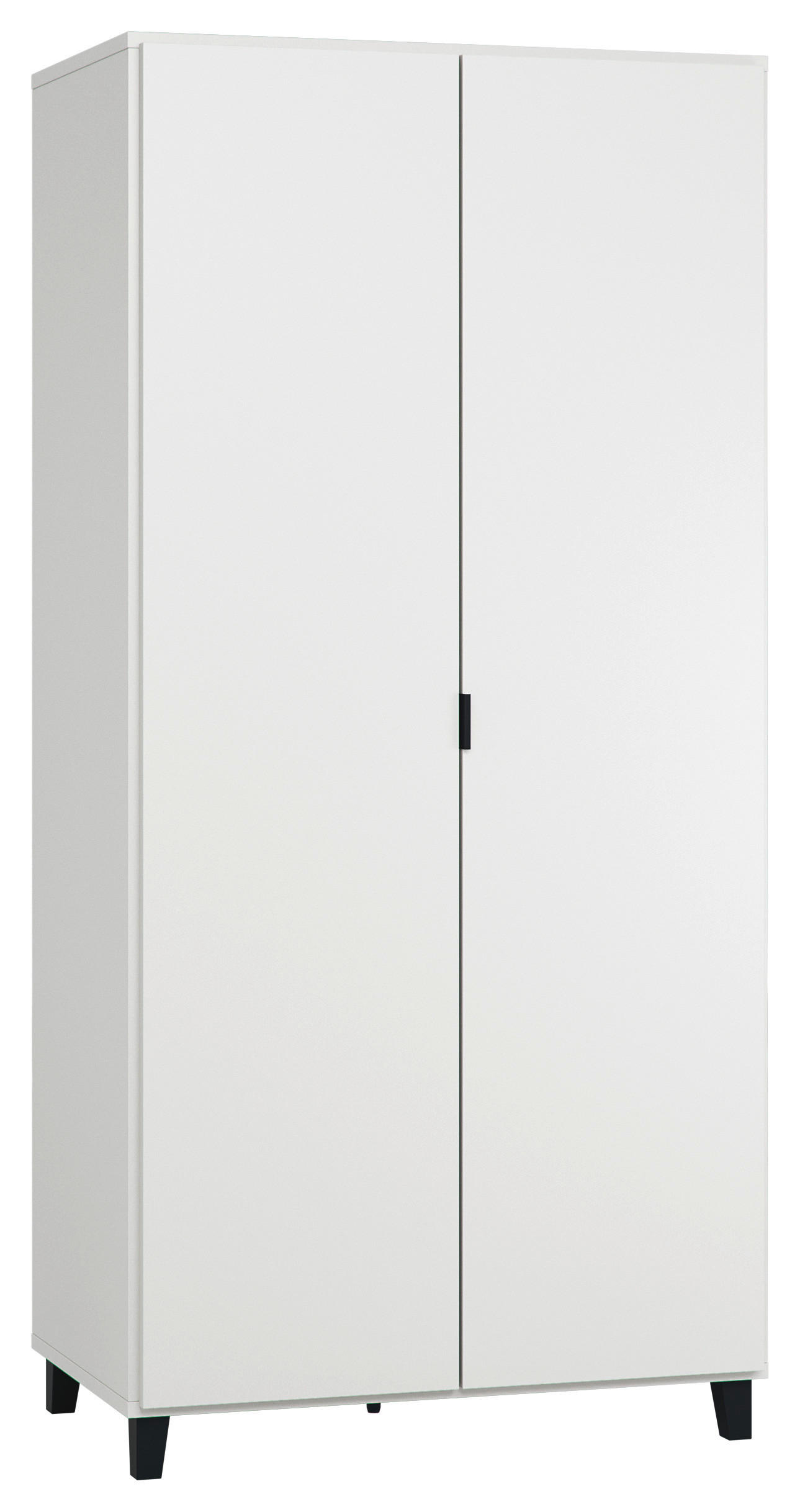 KINDERKLEIDERSCHRANK Simple Schwarz, Weiß  - Schwarz/Weiß, MODERN, Holzwerkstoff/Metall (92,5/194/55cm) - MID.YOU