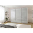 SCHWEBETÜRENSCHRANK 301/223/68 cm 3-türig Grau, Weiß  - Weiß/Grau, KONVENTIONELL, Glas/Holzwerkstoff (301/223/68cm) - Novel