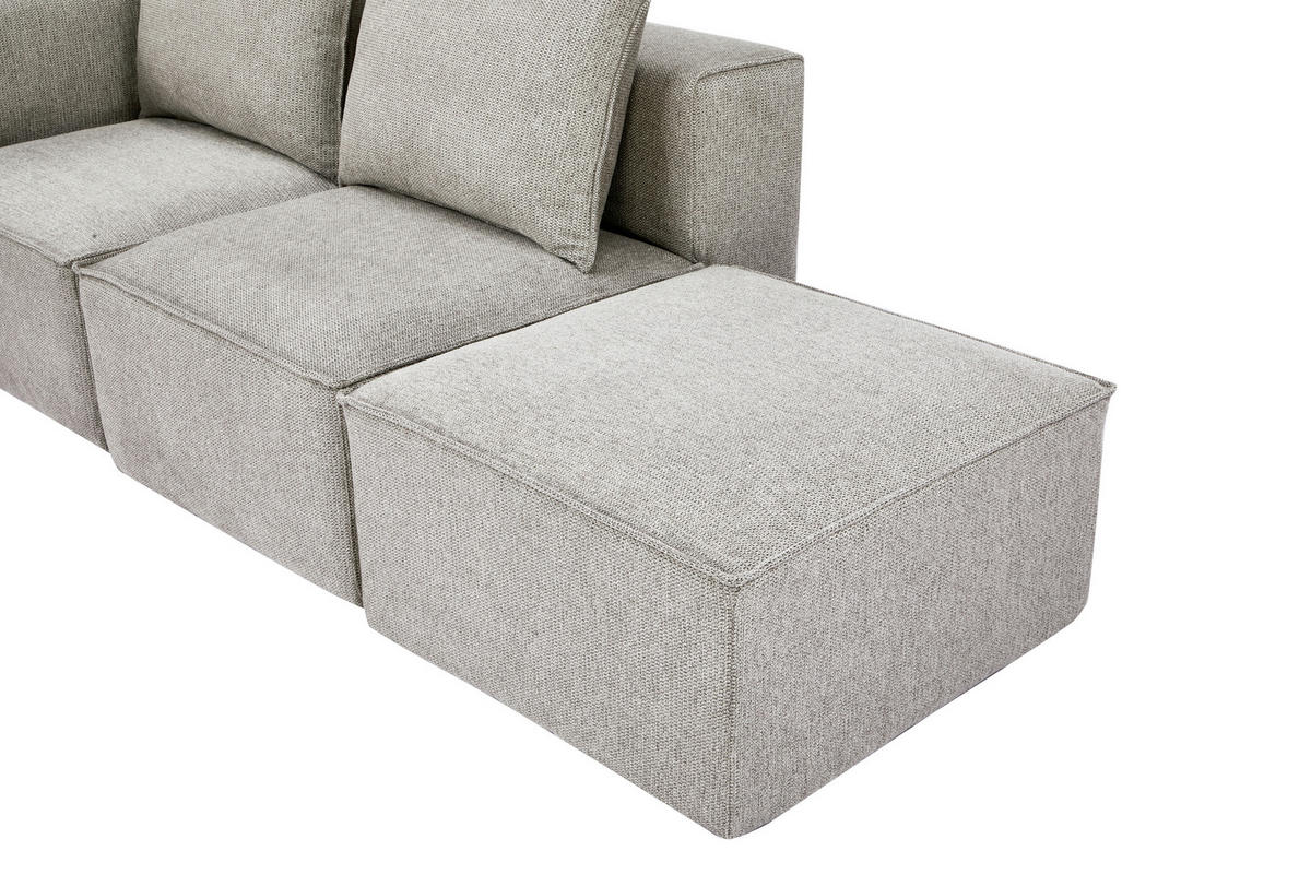 HOCKER in Textil Naturfarben  - Naturfarben, Design, Kunststoff/Textil (71/41/71cm) - Carryhome
