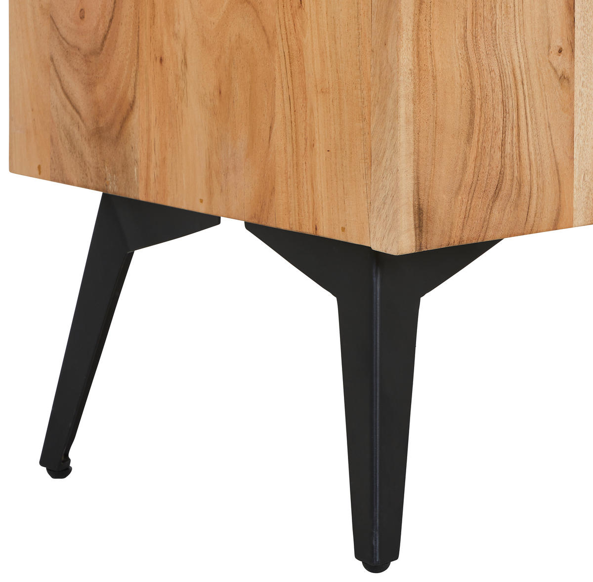 ŠIROKÁ KOMODA, akácia, čierna, farba akácie, 170/76/40 cm - čierna/farba akácie, Modern, kov/drevo (170/76/40cm) - Livetastic