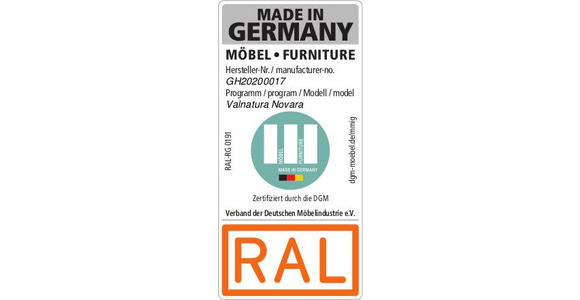 LOWBOARD Novara in 246/78/50 cm - Eichefarben/Schwarz, Natur, Glas/Holz (246/78/50cm) - Valnatura