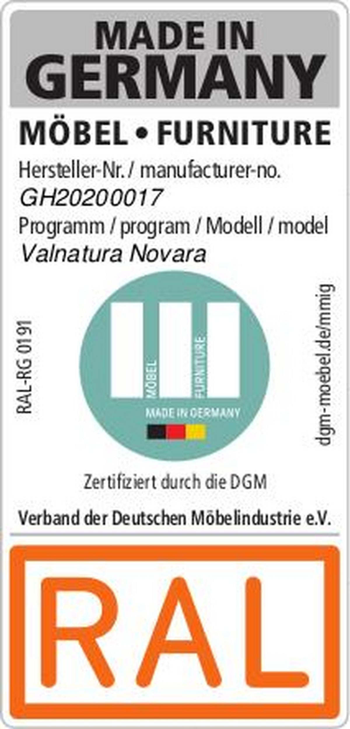 LOWBOARD Novara  in 246/78/50 cm  - Eichefarben/Schwarz, Natur, Glas/Holz (246/78/50cm) - Valnatura