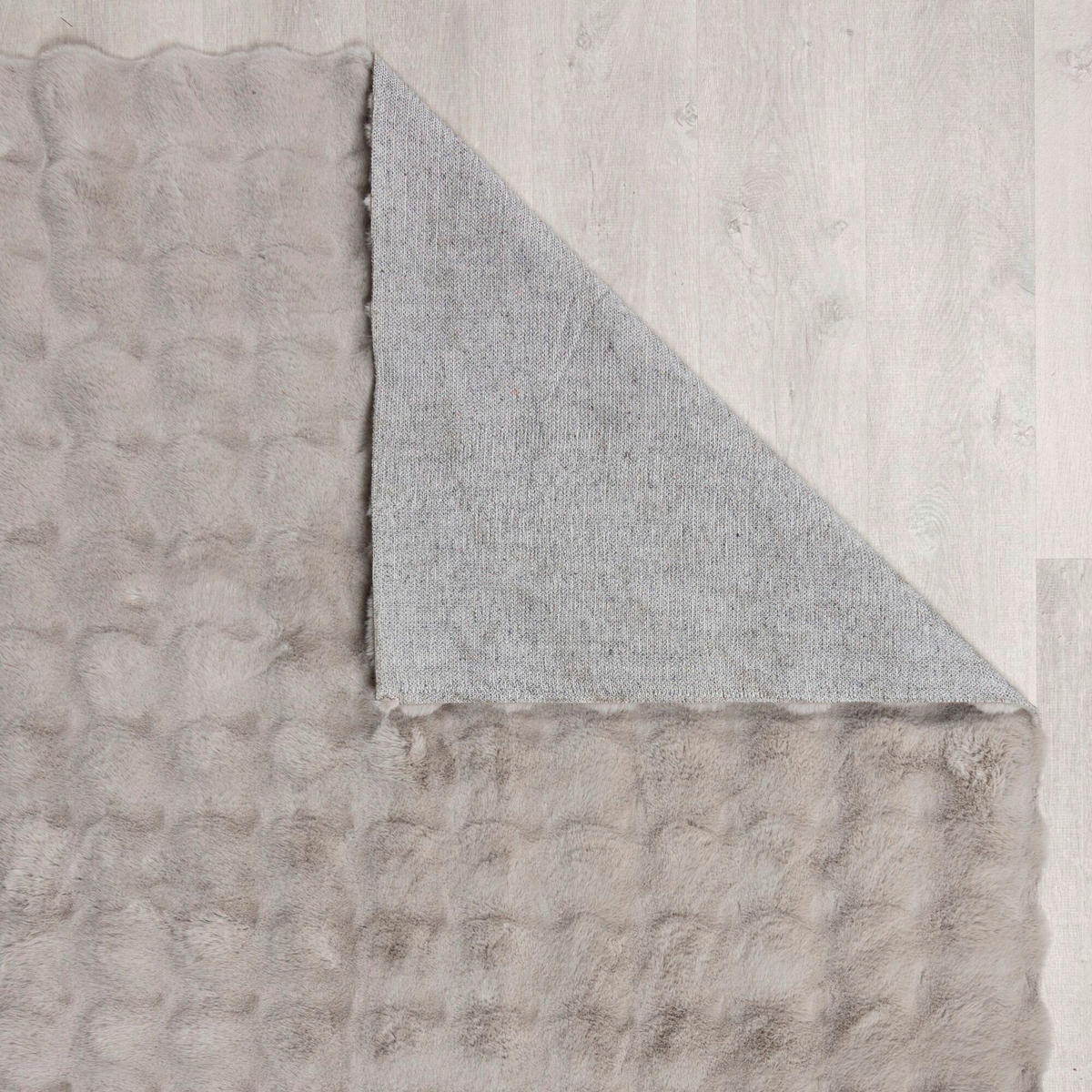 WEBTEPPICH 160/230 cm WAFFLE FAUX FUR Grau  - Grau, KONVENTIONELL, Textil (160/230cm)