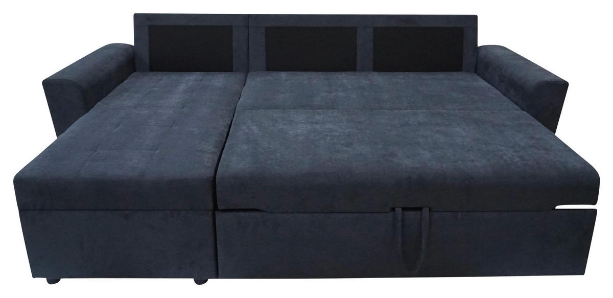 ECKSOFA TERMOLI in Jacquard Anthrazit  155/231 cm  - Anthrazit/Schwarz, Design, Kunststoff/Textil (155/231cm) - MID.YOU