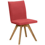 STUHL  Stoffauswahl, Typenauswahl Lederlook, Mikrofaser  - Eichefarben/Rot, KONVENTIONELL, Holz/Textil (60/91/61cm) - Moderano