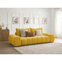 3-SITZER-SOFA EVEREST Struktur Gelb  - Gelb/Schwarz, MODERN, Kunststoff/Textil (278/90/115cm)
