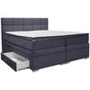 BOXSPRINGBETT 180/200 cm  Dunkelblau  - Alufarben/Dunkelblau, Konventionell, Kunststoff/Textil (180/200cm) - Carryhome