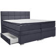BOXSPRINGBETT 180/200 cm  in Dunkelblau  - Alufarben/Dunkelblau, KONVENTIONELL, Kunststoff/Textil (180/200cm) - Carryhome