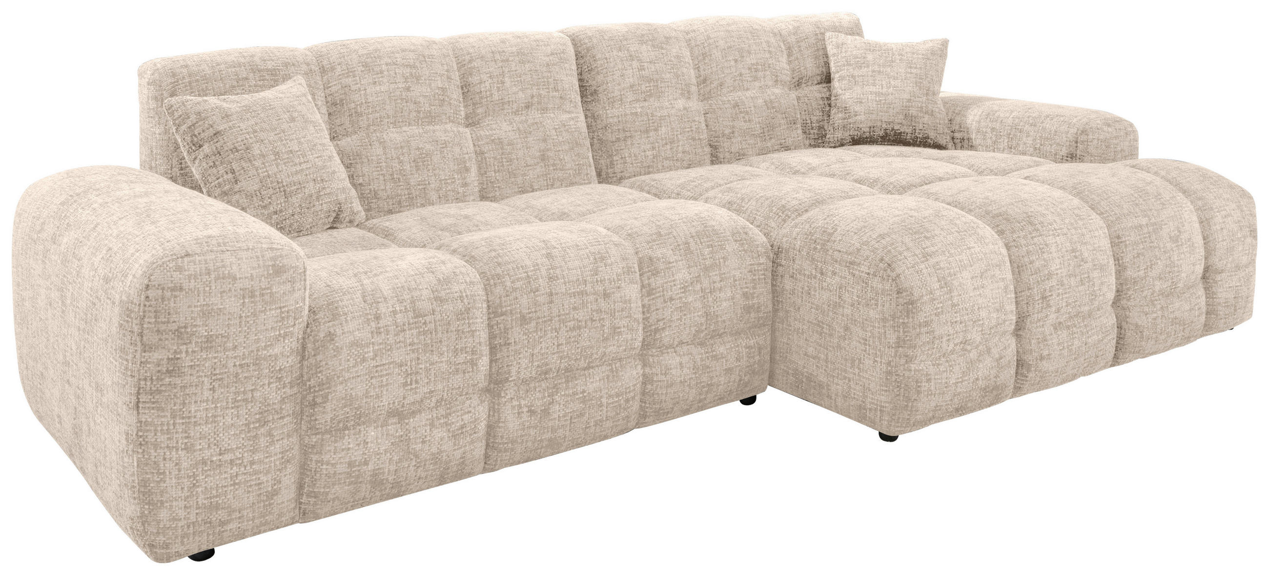 Thumbnail - Livetastic Ecksofa Bosco, Creme, Textil, 4-Sitzer, Füllung: Schaumstoff, Ottomane rechts, L-Form, 301x152 cm, Made in EU...