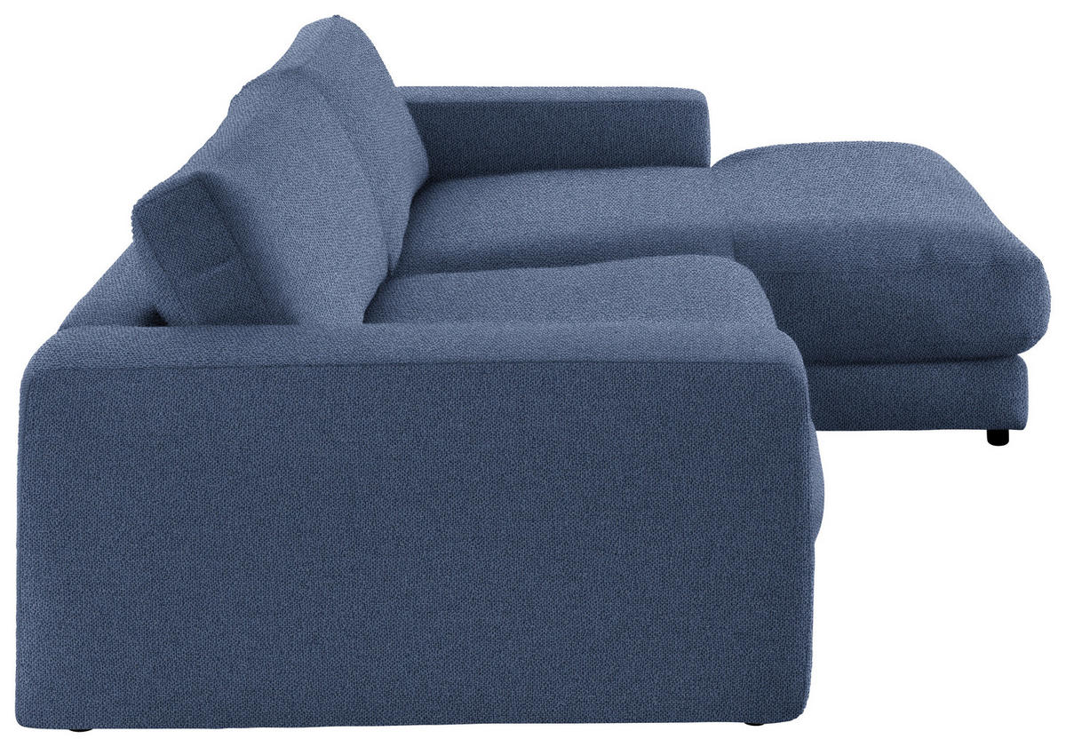ECKSOFA in Flachgewebe Blau  - Blau/Schwarz, Design, Kunststoff/Textil (270/190cm) - Lomoco