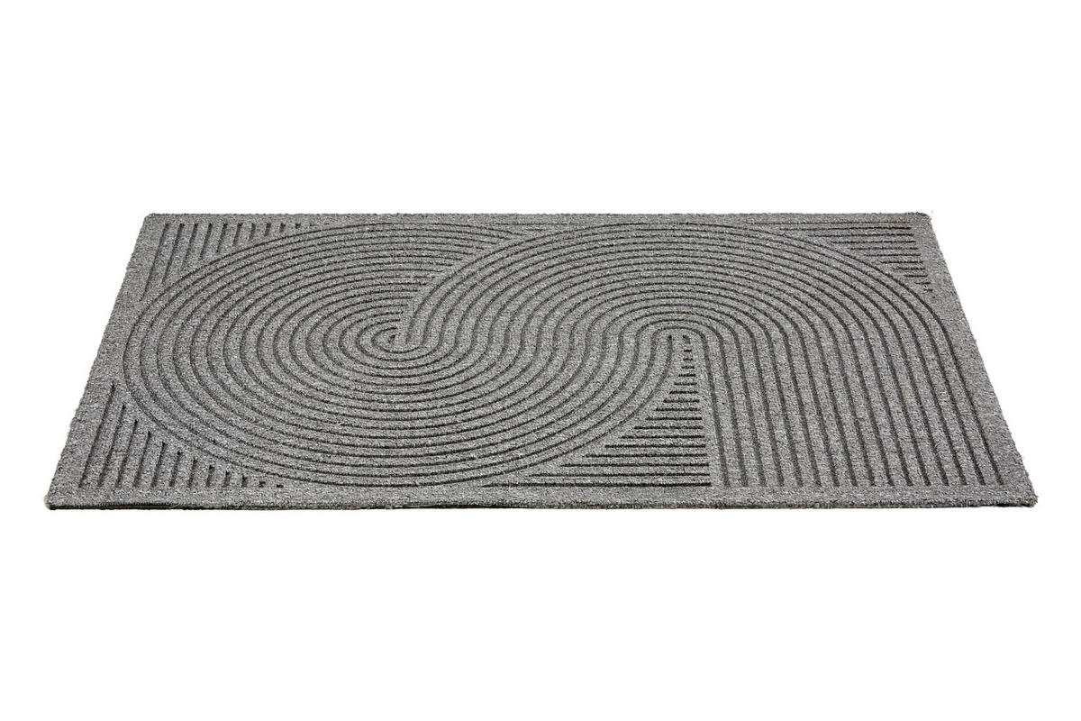 FUßMATTE 45/75 cm Graph Deluxe  - Silberfarben, Design, Kunststoff/Textil (45/75cm)