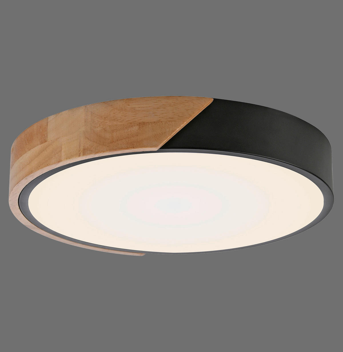 LED PLAFONJERA - crna, Dizajnerski, drvo/metal (32/32/5,5cm)