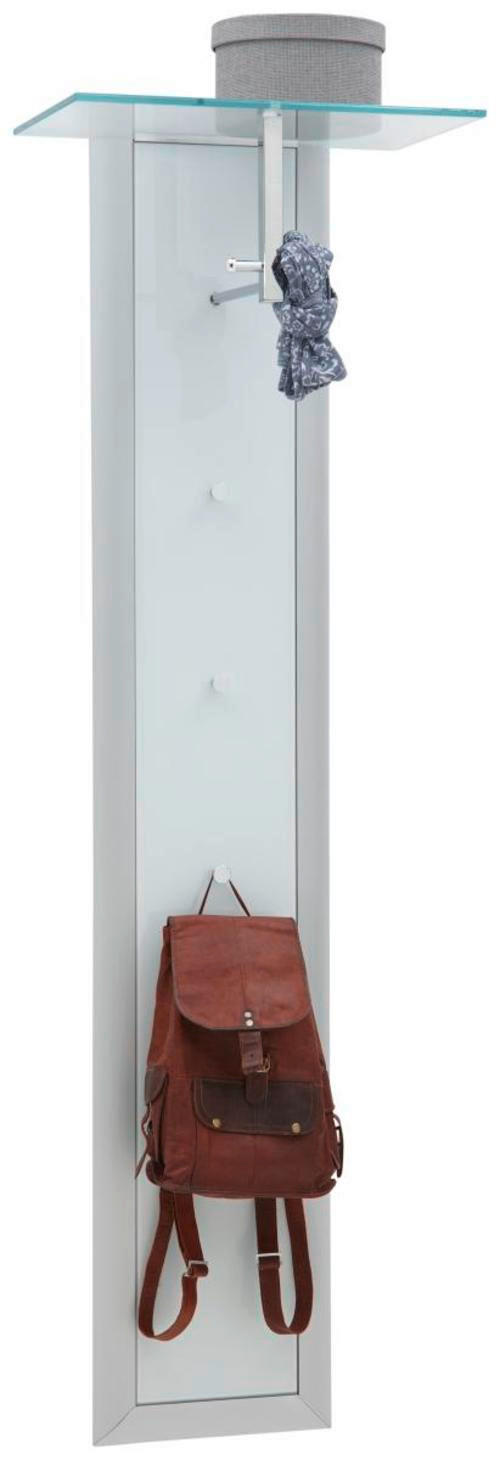 GARDEROBENPANEEL  in 52/170/35 cm  - Alufarben/Weiß, Design, Glas/Metall (52/170/35cm) - Dieter Knoll