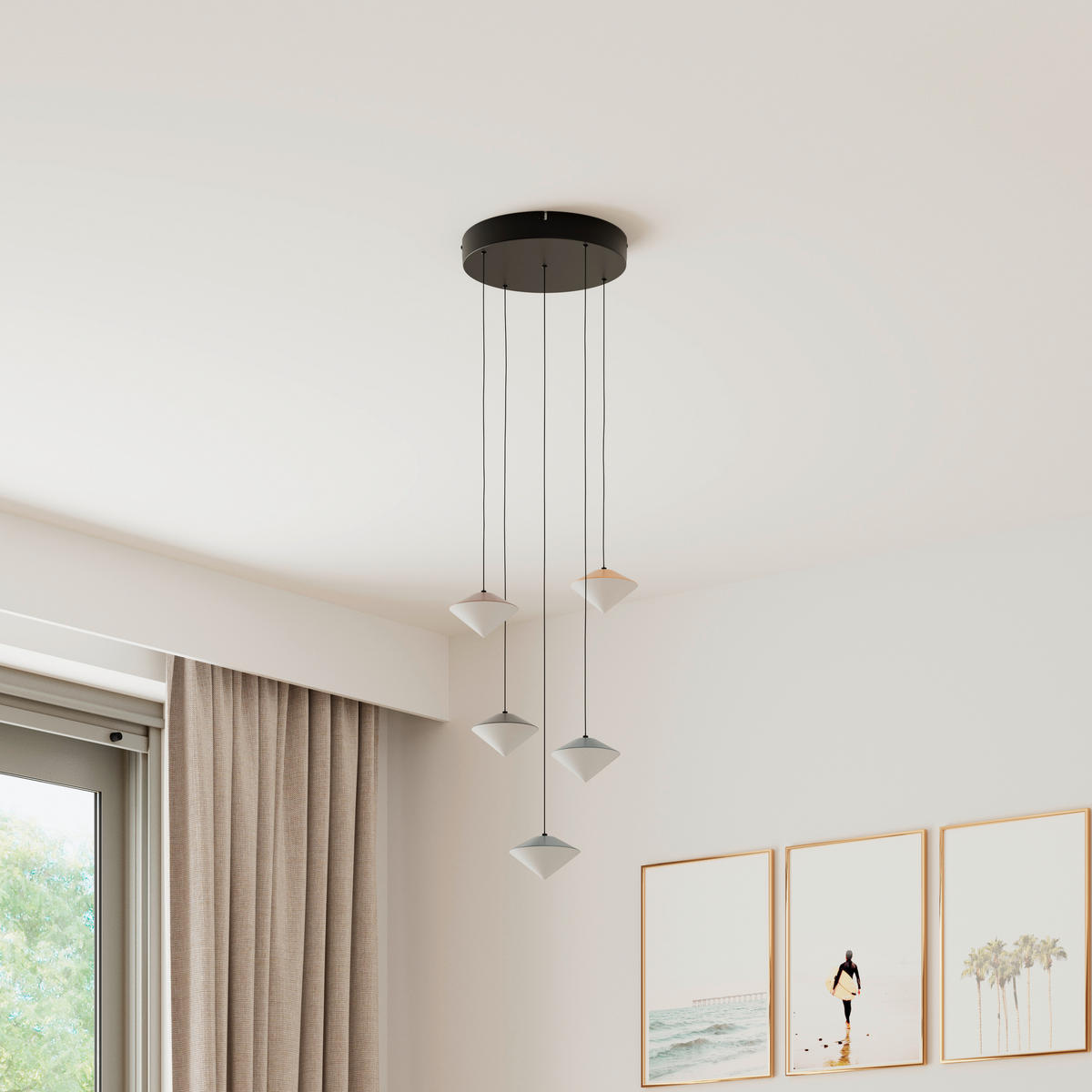 LED-HÄNGELEUCHTE 39/150 cm  - Hellbraun/Goldfarben, Design, Kunststoff/Metall (39/150cm) - Dieter Knoll