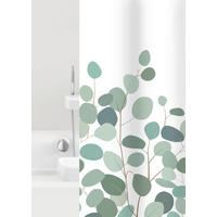 DUSCHVORHANG Floral 180/200 cm  - Weiß/Grün, Basics, Kunststoff (180/200cm) - Grund