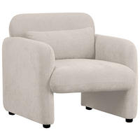 SESSEL in Samt Creme  - Creme/Schwarz, Design, Kunststoff/Textil (83/83/76cm) - MID.YOU