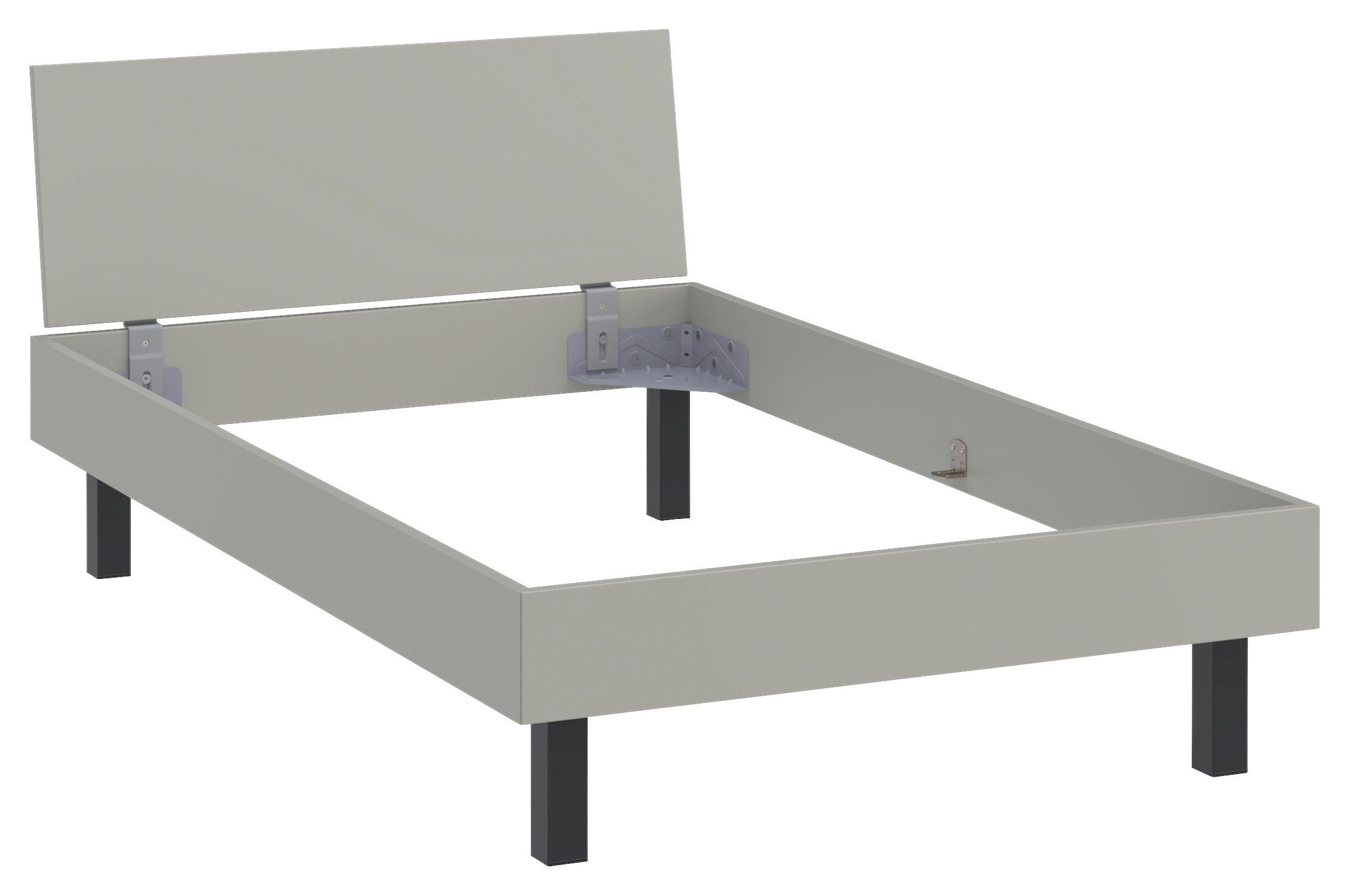 BETT Primolar 120/200 cm Grau  - Schwarz/Grau, Design (120/200cm) - Xora