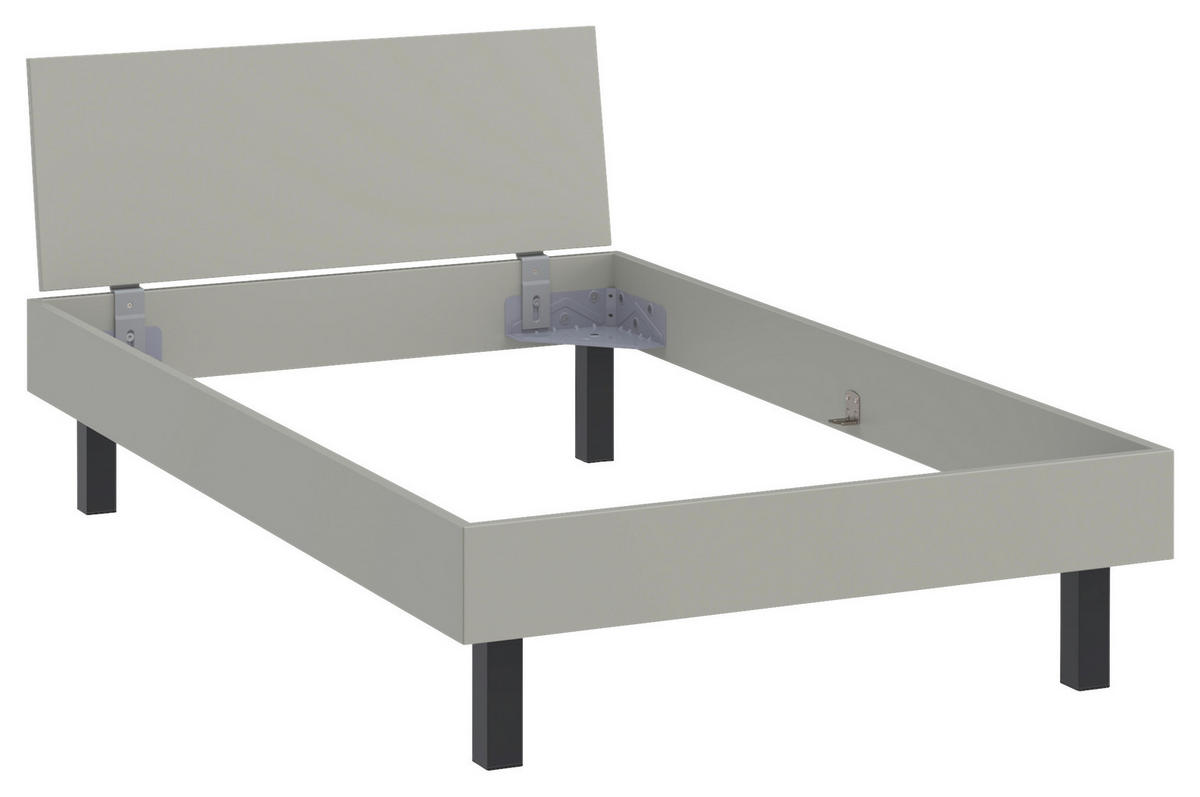 BETT Primolar 120/200 cm Grau  - Schwarz/Grau, Design (120/200cm) - Xora