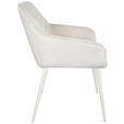 ARMLEHNSTUHL  inklusive Armlehnen Samt  Creme  - Creme, Design, Textil/Metall (56/82,5/61,5cm) - Novel