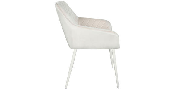 ARMLEHNSTUHL  inklusive Armlehnen Samt  Creme  - Creme, Design, Textil/Metall (56/82,5/61,5cm) - Novel